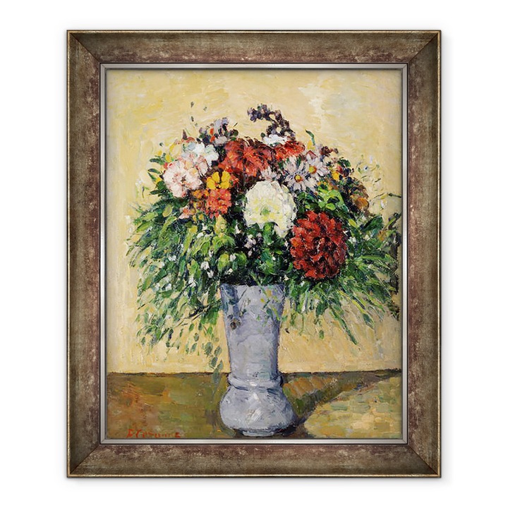 Tablou inramat - Paul Cezanne - Buchet de flori in vaza, 90 x 110 cm