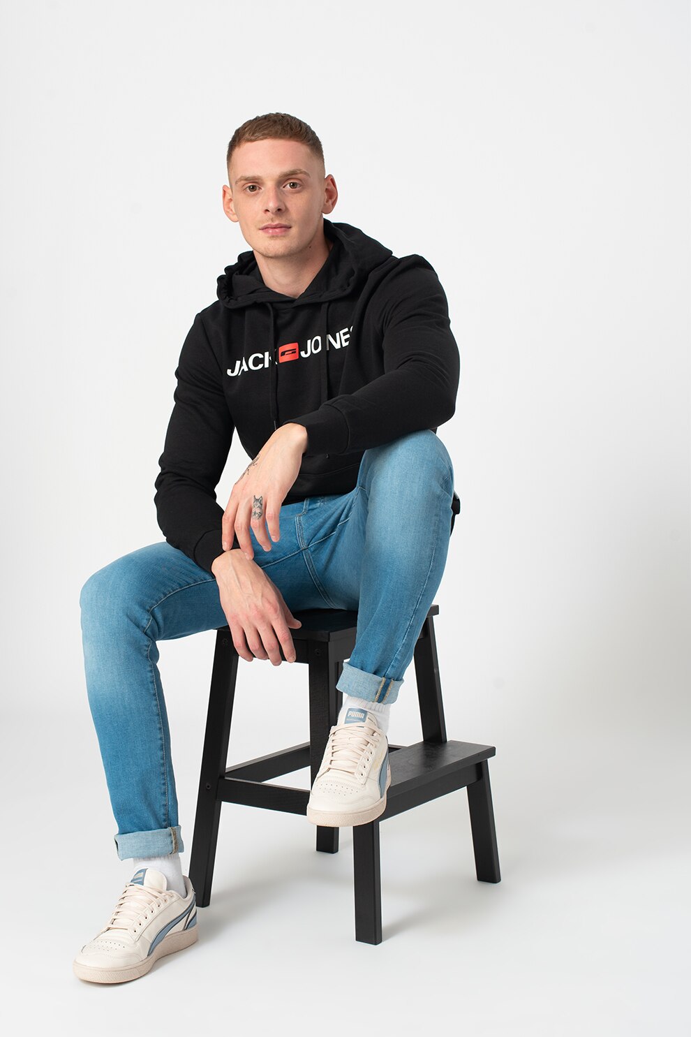 Jack&Jones, Hanorac regular fit Corp, Negru