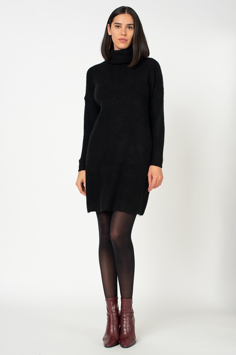 Only, Рокля Jana тип пуловер с вълна с поло, Черен