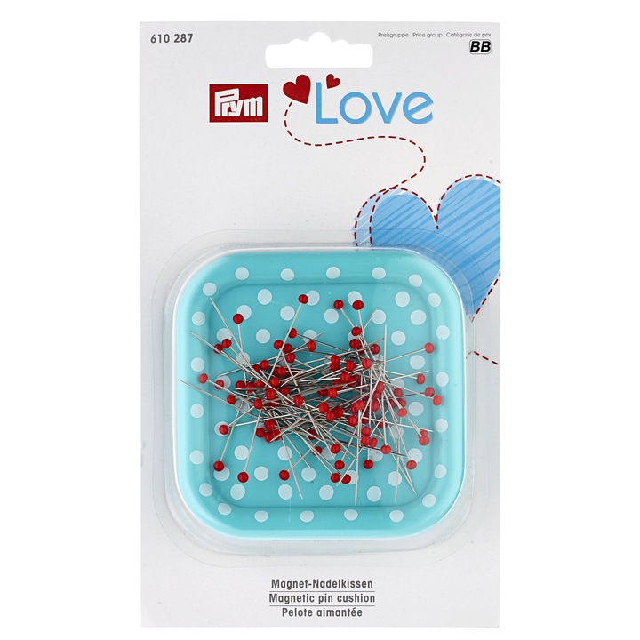 Perna magnetica pentru ace cu ace cap de sticla incluse, Prym Love