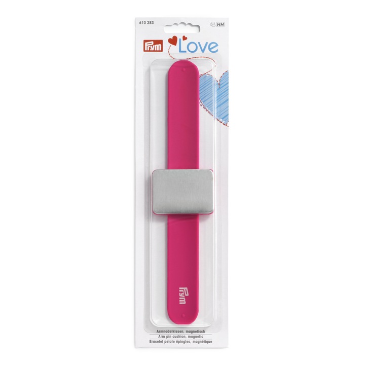 Възглавница за игли Prym Love, С магнитна ръчна гривна, Розова