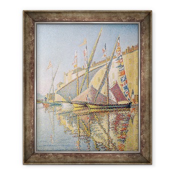 Tablou inramat - Paul Signac - Barci cu vele in St Tropez Portul, 50 x 60 cm Tablou inramat - Paul Signac - Barci cu vele in St Tropez Portul, 50 x 60 cm