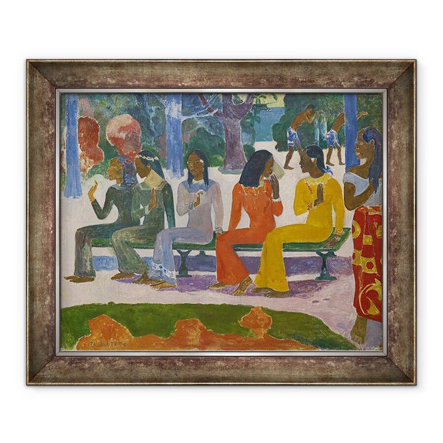 Tablou inramat - Paul Gauguin - Ta Matete Nu vom merge la piata astazi 1892, 90 x 110 cm