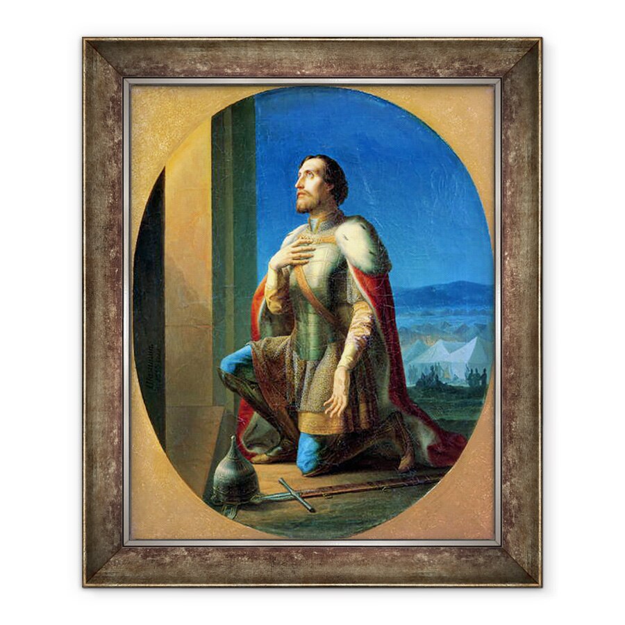 Tablou inramat - Petr Mikhailovich Shamshin - Alexander Nevsky 1220/1-65 Print de Novgorod, Mare Duce al lui Vladimir, 90 x 110 cm