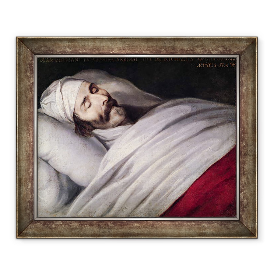 Tablou inramat - Philippe de Champaigne - Cardinalul Richelieu 1585-1642 pe patul de moarte, 90 x 110 cm