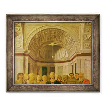 Tablou inramat - Piero della Francesca - The Brera Madonna - Conversatie sacra, Fecioara si Pruncul cu Sfantul Ioan Botezatorul, Sfantul Bernadirno de Sienna si Sfantul Jeremy, 90 x 110 cm Tablou inramat - Piero della Francesca - The Brera Madonna - Conversatie sacra, Fecioara si Pruncul cu Sfantul Ioan Botezatorul, Sfantul Bernadirno de Sienna si Sfantul Jeremy, 90 x 110 cm