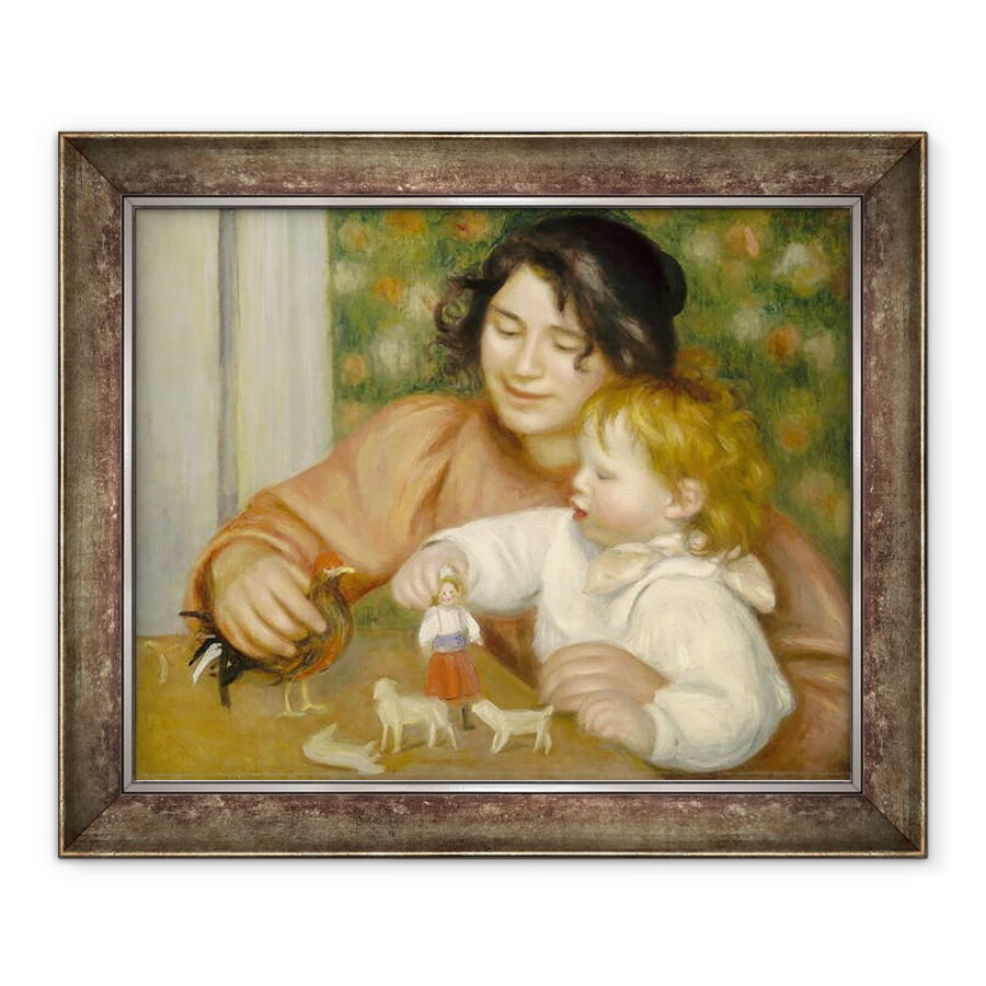 Tablou inramat - Pierre Auguste Renoir - Copil cu jucarii, Gabrielle si fiul artistului, Jean, 70 x 85 cm