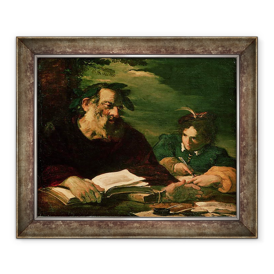 Tablou inramat - Pier Francesco Mola - Homer dicteaza poemul sau, 90 x 110 cm