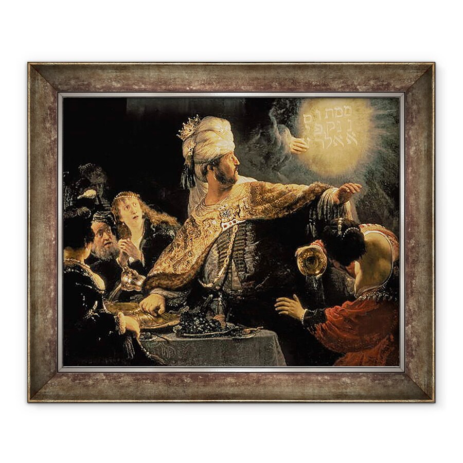 Tablou inramat - Rembrandt Harmensz van Rijn - Sarbatoarea lui Belshazzar c.1636-38, 70 x 85 cm