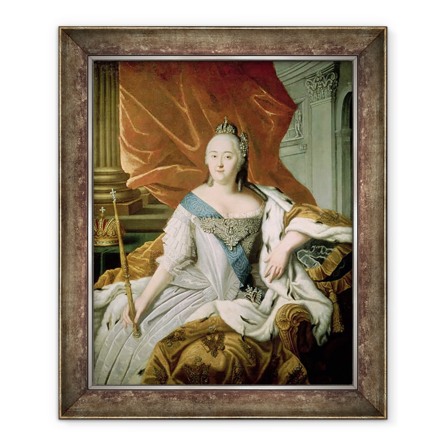 Tablou inramat - Scoala Rusa - Portret De Elisabeta Petrovna 1709-62 imparateasa Rusiei, 50 x 60 cm