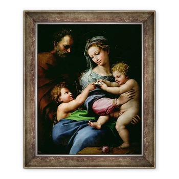 Tablou inramat - Raphael - Fecioara Trandafirului, 70 x 85 cm Tablou inramat - Raphael - Fecioara Trandafirului, 70 x 85 cm