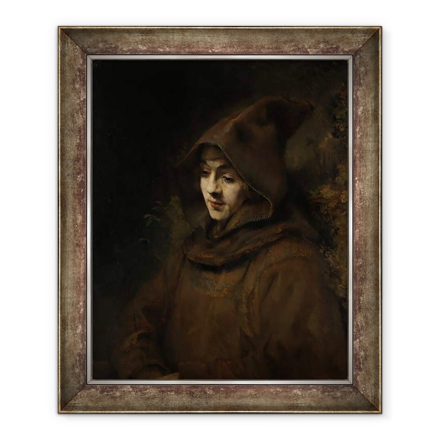 Tablou inramat - Rembrandt Harmensz van Rijn - Fiul lui Rembrandt Titus in obiceiul unui calugar, 90 x 110 cm
