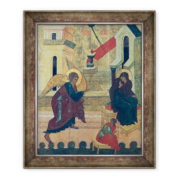 Tablou inramat - Scoala Rusa - Icoana ilustrand Buna Vestire, 70 x 85 cm Tablou inramat - Scoala Rusa - Icoana ilustrand Buna Vestire, 70 x 85 cm