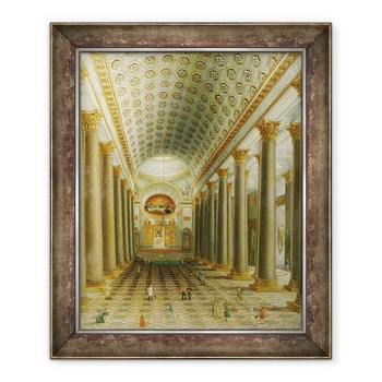 Tablou inramat - Scoala Rusa - Vedere interioara a Catedralei Kazan din Sankt Petersburg, 70 x 85 cm Tablou inramat - Scoala Rusa - Vedere interioara a Catedralei Kazan din Sankt Petersburg, 70 x 85 cm