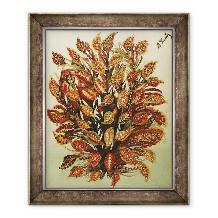 Tablou inramat - Seraphine Louis - Rodie pe fundal verde, 70 x 85 cm