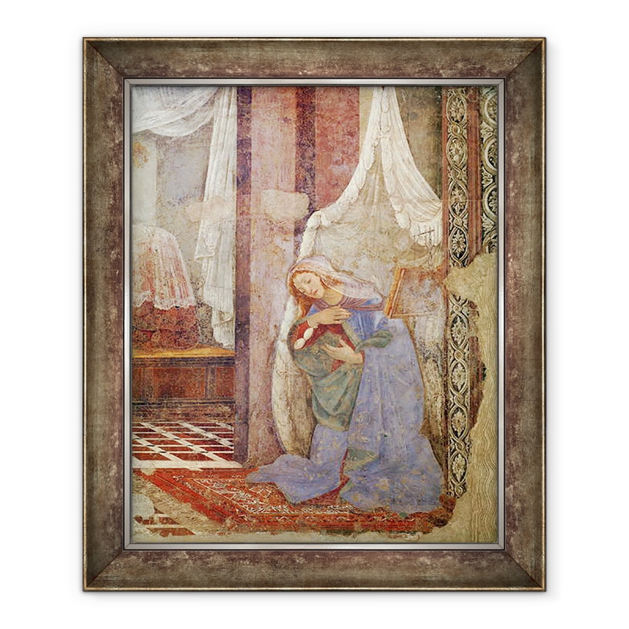 Tablou inramat - Sandro Botticelli - Buna Vestire, detaliu al fecioarei, 70 x 85 cm