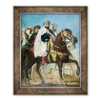 Tablou inramat - Theodore Chasseriau - Ali Ben Ahmed, ultimul calif al lui Constantin, cu anturajul sau in afara lui Constantin, 70 x 85 cm Tablou inramat - Theodore Chasseriau - Ali Ben Ahmed, ultimul calif al lui Constantin, cu anturajul sau in afara lui Constantin, 70 x 85 cm