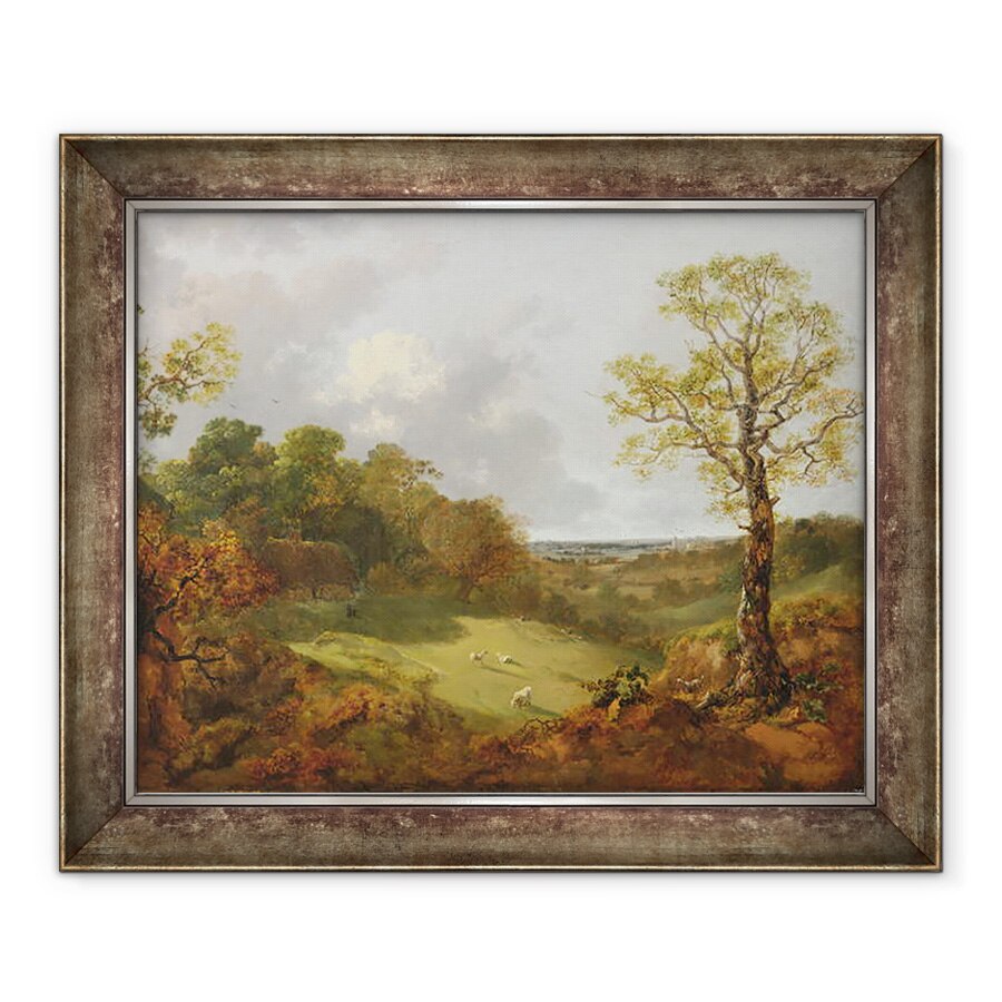 Tablou inramat - Thomas Gainsborough - Peisaj impadurit cu o cabana, oaie si un pastor rabatabil, 70 x 85 cm