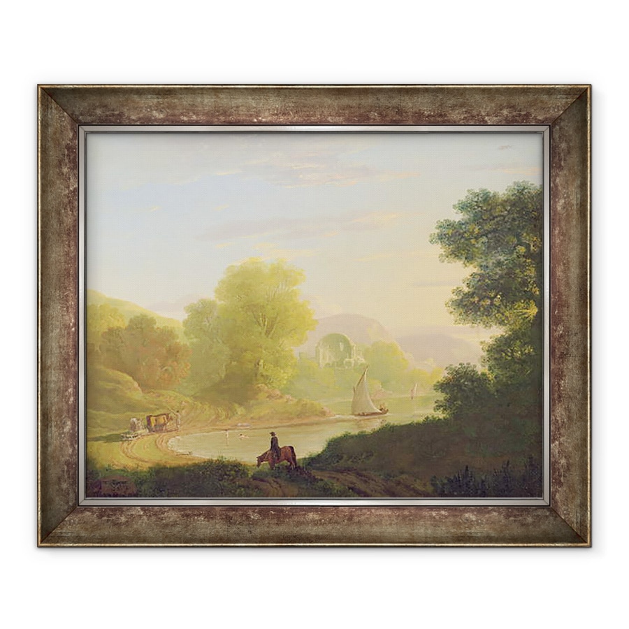Tablou inramat - Thomas Jones - Natura verde si raul, 70 x 85 cm