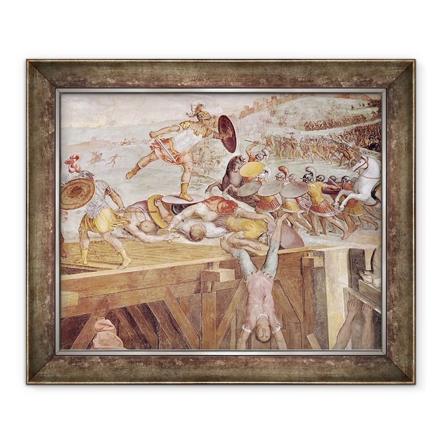 Tablou inramat - Tommaso Laureti - Horatius Cocles pe podul Sublicienilor, 70 x 85 cm