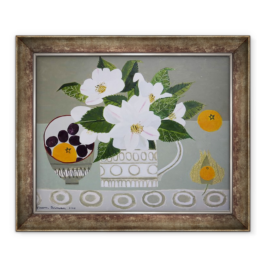 Tablou inramat - Vanessa Bowman - Camelia alba si Tangerine, 70 x 85 cm