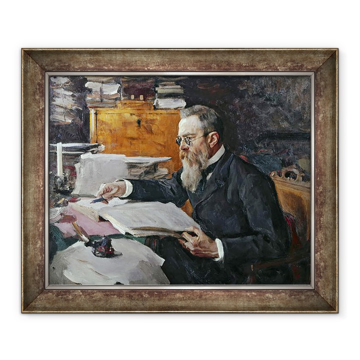 Картина в рамка - Валентин Александрович Серов - Портрет на Николай Андреевич Римски-Корсаков, 50 х 60 см