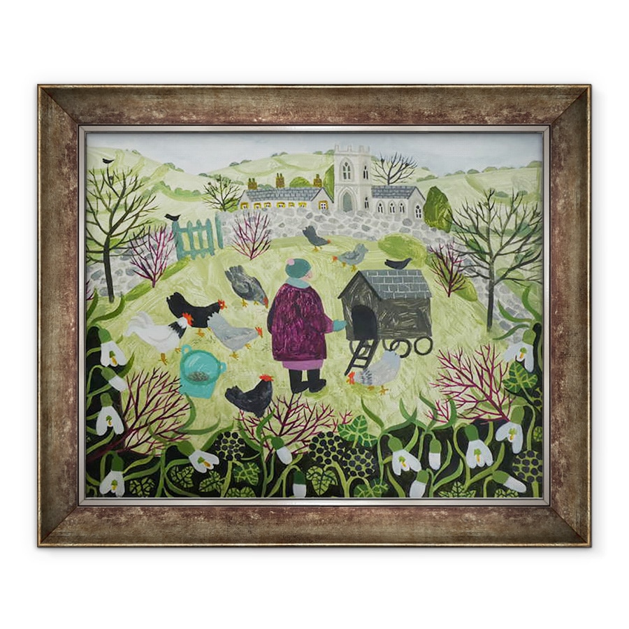 Tablou inramat - Vanessa Bowman - Hranirea gainilor, 70 x 85 cm