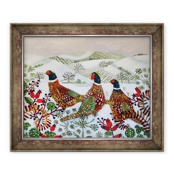 Tablou inramat - Vanessa Bowman - Trei fazani, 70 x 85 cm Tablou inramat - Vanessa Bowman - Trei fazani, 70 x 85 cm