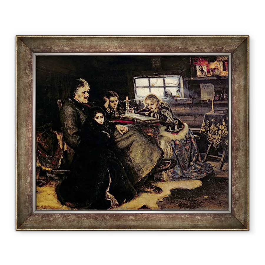 Tablou inramat - Vasilij Ivanovic Surikov - Familia Menshikov in Beriozovo, 70 x 85 cm