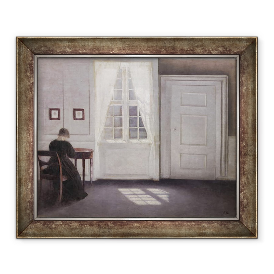 Tablou inramat - Vilhelm Hammershoi - Conditii de viata in Strand Street cu soare pe podea, 70 x 85 cm