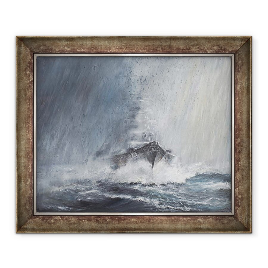 Tablou inramat - Vincent Alexander Booth - Bismarck prin perdele de ploaie lapovita & zapada 22/05/1941. 2007, 70 x 85 cm