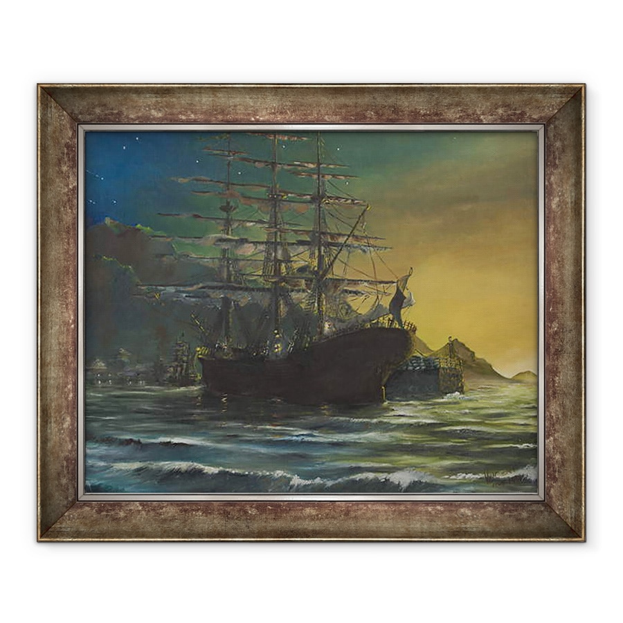 Tablou inramat - Vincent Alexander Booth - Nava Clipper in portul 1860, 1991, 70 x 85 cm