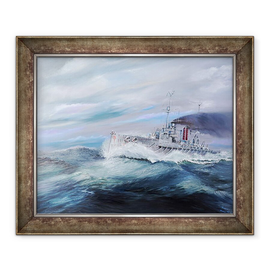 Tablou inramat - Vincent Alexander Booth - SMS Seydlitz intra in Iutlanda 14 -15pm 31 mai 1916, 2018, 70 x 85 cm