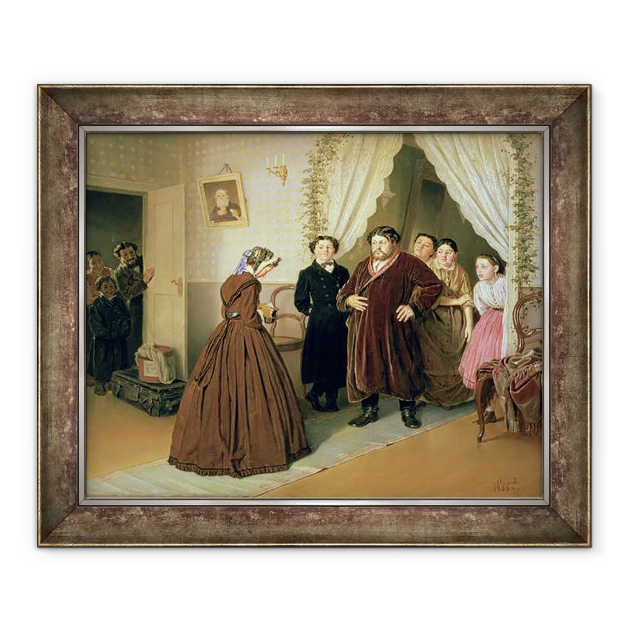 Tablou inramat - Vasili Grigorevich Perov - Guvernanta soseste la casa negustorului, 70 x 85 cm