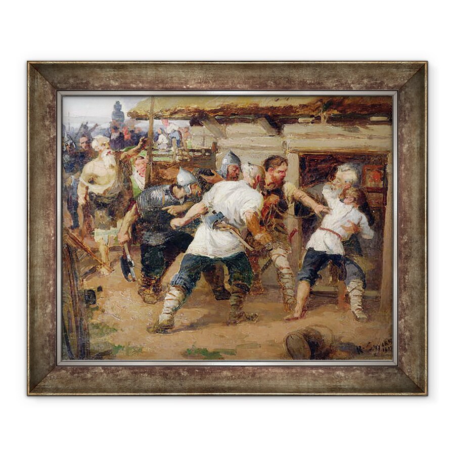 Tablou inramat - Vasilij Ivanovic Surikov - Paganii i-au ucis pe primii crestini ai Rusiei Kievene, 70 x 85 cm