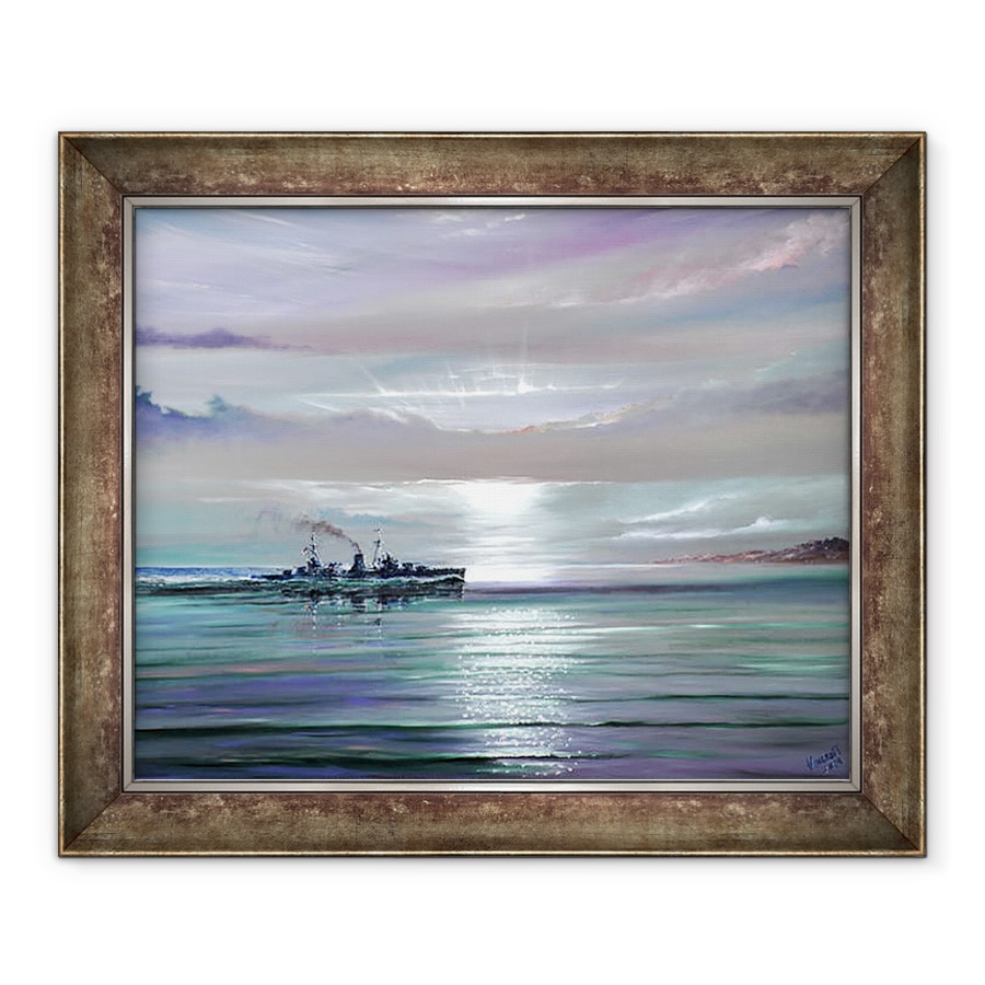 Tablou inramat - Vincent Alexander Booth - HMS Neptun, Marea Mediterana decembrie 1941, 70 x 85 cm