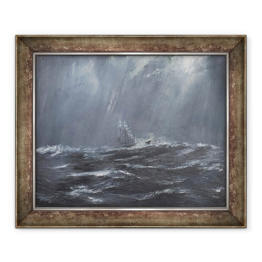 Tablou inramat - Vincent Alexander Booth - Gneisenau intr-o furtuna Marea Nordului 1940, 2006, 70 x 85 cm