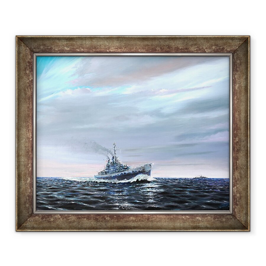 Tablou inramat - Vincent Alexander Booth - USS Atlanta patruleaza Guardalcanal 1942, 2019, 70 x 85 cm