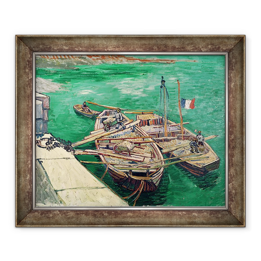 Tablou inramat - Vincent van Gogh - Stadiul de aterizare cu barci, 70 x 85 cm