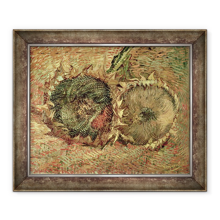 Tablou inramat - Vincent van Gogh - Doua floarea-soarelui taiate, 90 x 110 cm