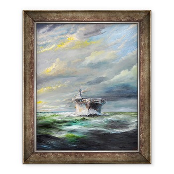 Tablou inramat - Vincent Alexander Booth - USS Enterprise revine la Pearl, 2019, 70 x 85 cm Tablou inramat - Vincent Alexander Booth - USS Enterprise revine la Pearl, 2019, 70 x 85 cm