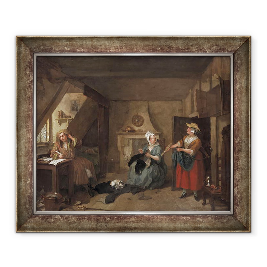 Tablou inramat - William Hogarth - Poetul in dificultate, 70 x 85 cm
