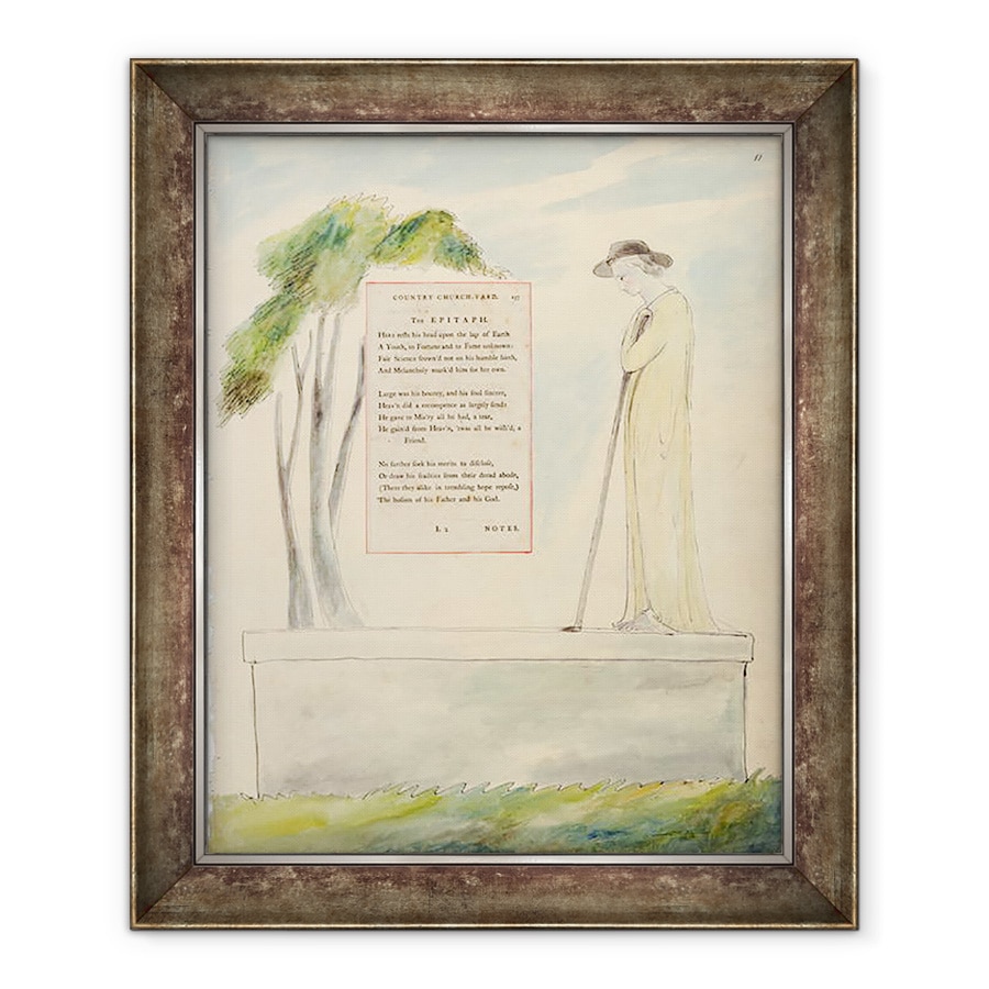Tablou inramat - William Blake - Un Pastor care citeste Epitaful, din Elegia scrisa intr-un cimitir, din Poemele lui Thomas Gri, 70 x 85 cm