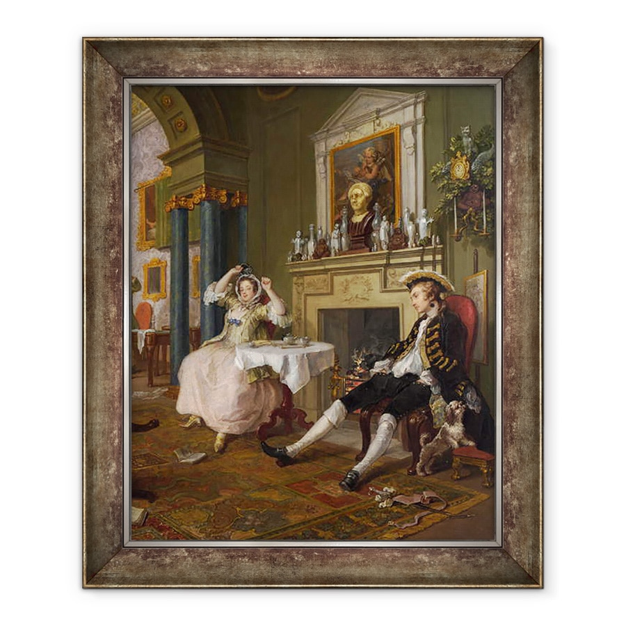 Tablou inramat - William Hogarth - Casatoria a la mode -II- The Tete a Tete, 70 x 85 cm