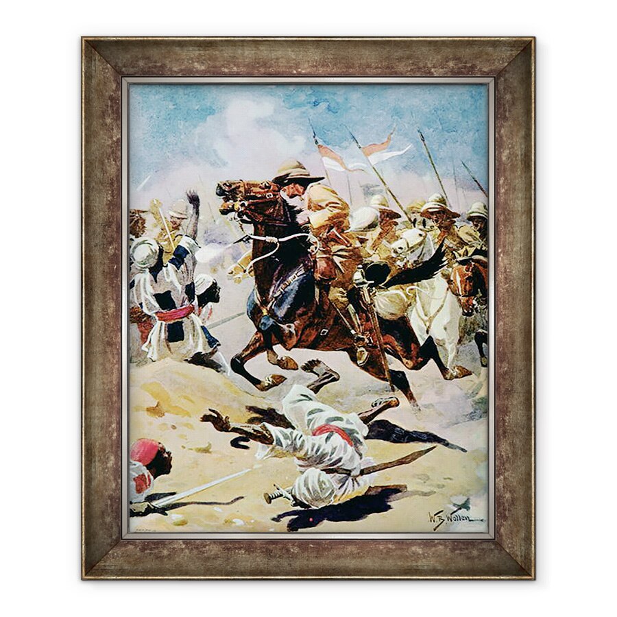 Tablou inramat - William Barnes Wollen - Acuzatia celor 21 Lancers de la Omdurman, 70 x 85 cm