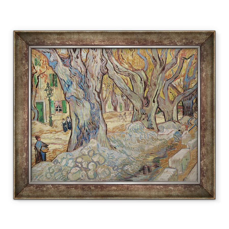 Tablou inramat - Vincent van Gogh - Planurile mari, sau reparatorii drumurilor la Saint-Rémy, 70 x 85 cm