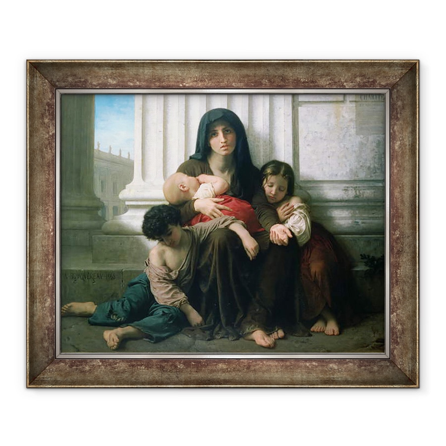 Tablou inramat - William-Adolphe Bouguereau - Caritate sau familia indigenta, 70 x 85 cm