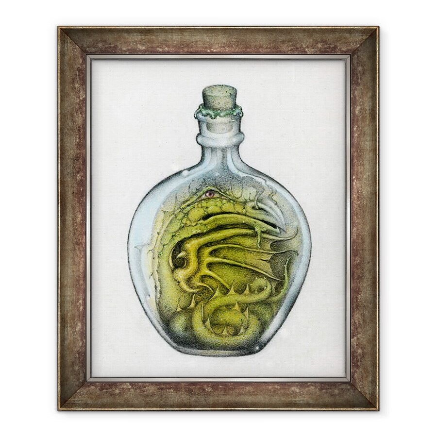 Tablou inramat - Wayne Anderson - Dragon imbuteliat, 1991, 70 x 85 cm