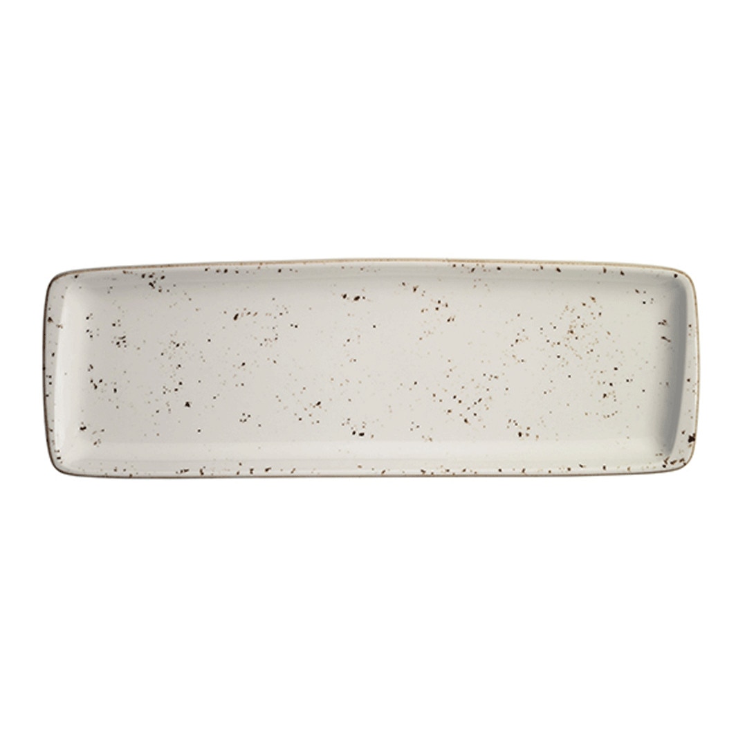 Platou dreptunghiular Bonna Grain din portelan 48x15cm