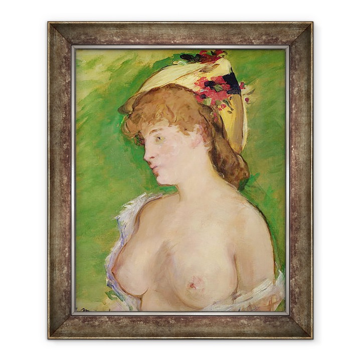 Картина в рамка - Едуар Мане - Блондинка с голи гърди, 50 x 60 см